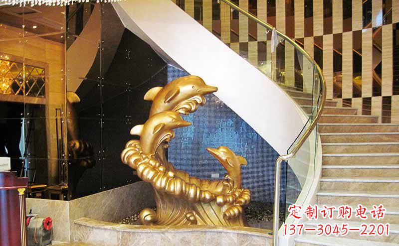 辽阳玻璃钢海豚雕塑精美的艺术精品