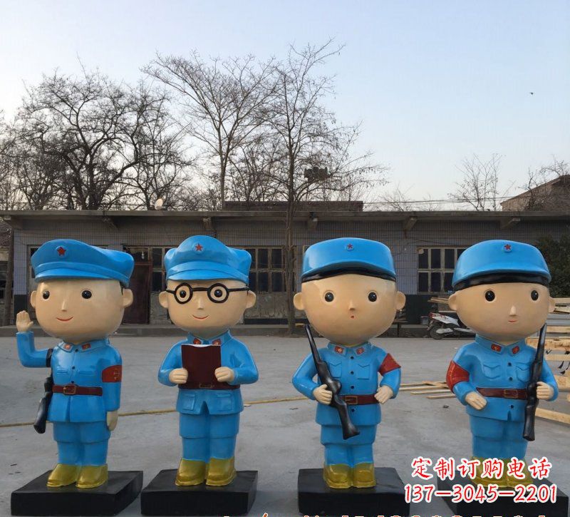 辽阳玻璃钢卡通红军雕塑