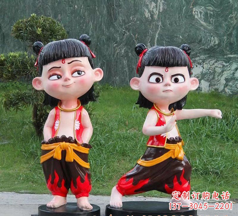 辽阳哪吒玻璃钢卡通人物雕塑的象征