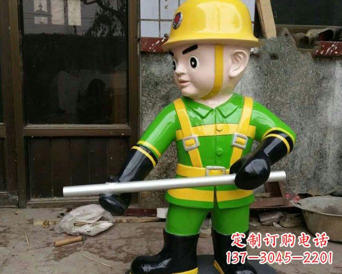 辽阳玻璃钢消防员雕塑——让爱与勇气永恒