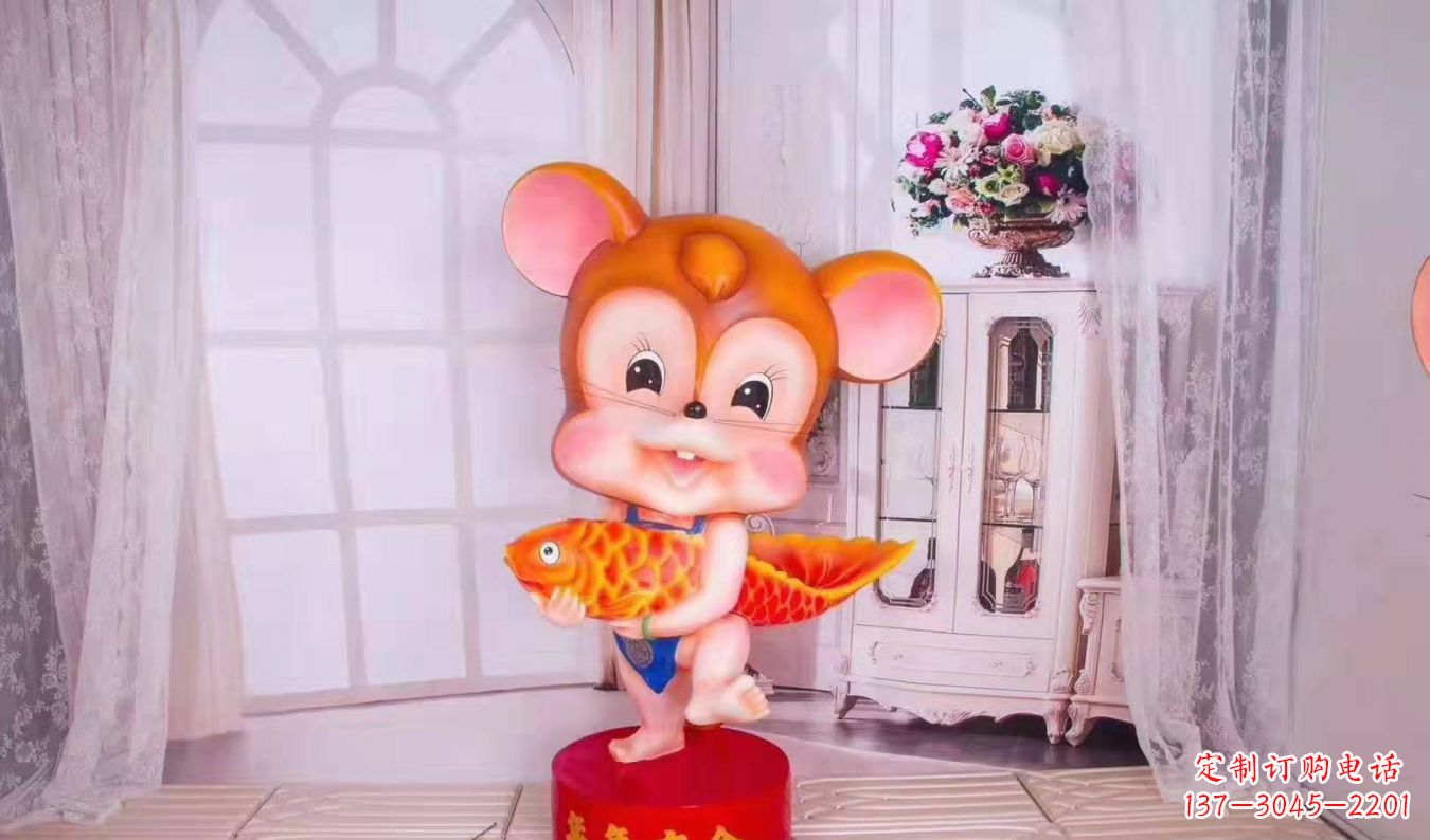 辽阳玻璃钢老鼠雕塑吉祥物的象征