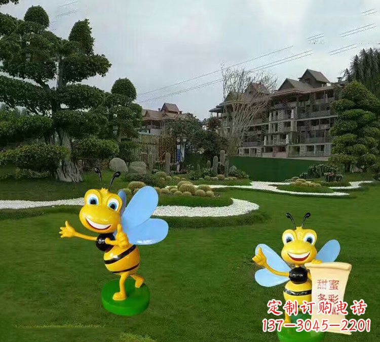 辽阳精美的玻璃钢卡通小蜜蜂雕塑