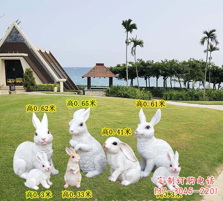 辽阳玻璃钢兔子雕塑精致的艺术之作