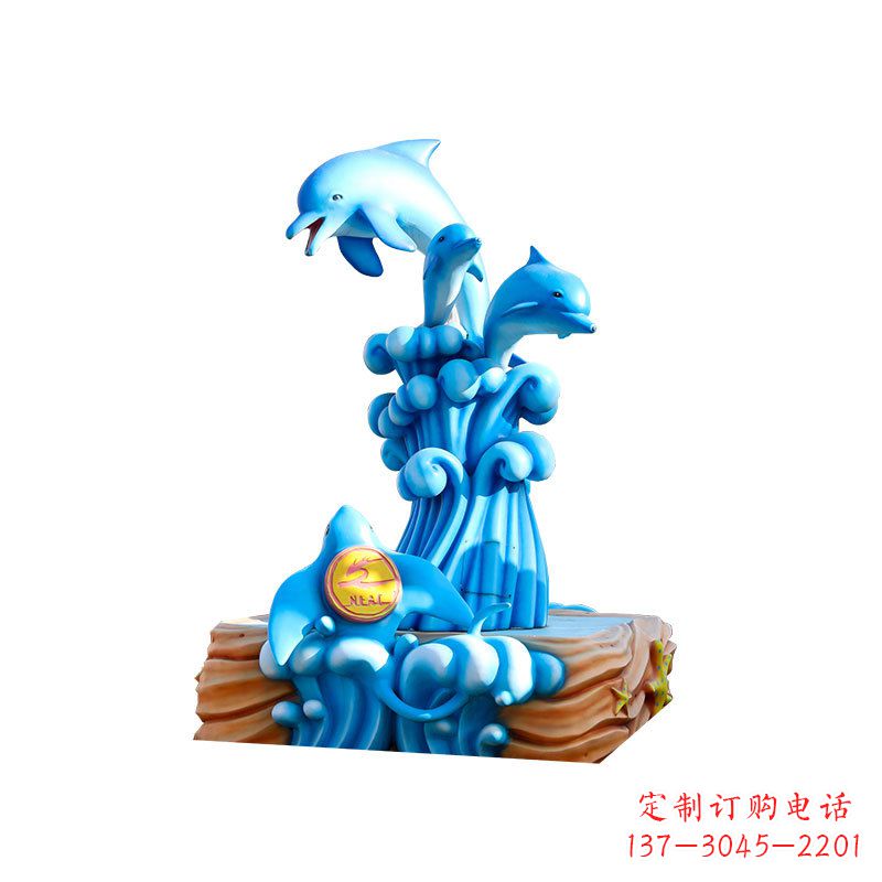 辽阳玻璃钢海豚雕塑精美可爱的海洋宝藏