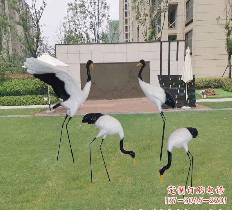 辽阳玻璃钢仙鹤雕塑 (2)
