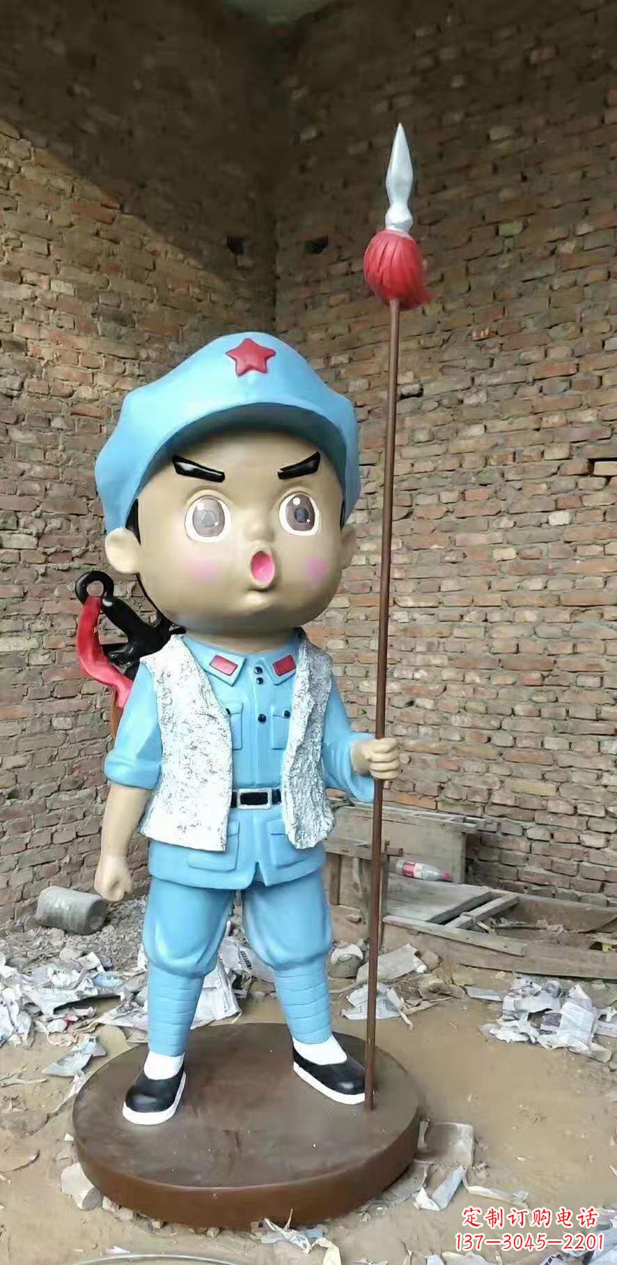 辽阳玻璃钢小红军雕塑广场人物雕塑户外摆件