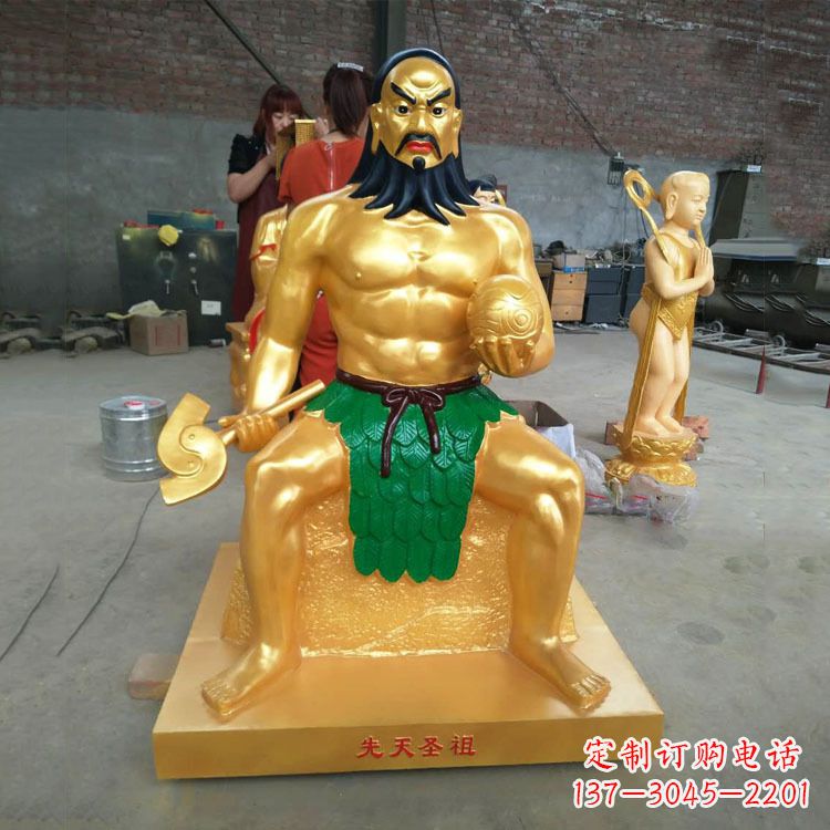 辽阳炎帝雕塑玻璃钢彩绘的神话传说