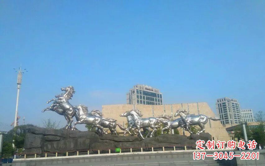 辽阳不锈钢八匹马动物雕塑