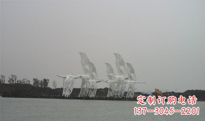 辽阳不锈钢白鹭动物雕塑美丽的艺术作品