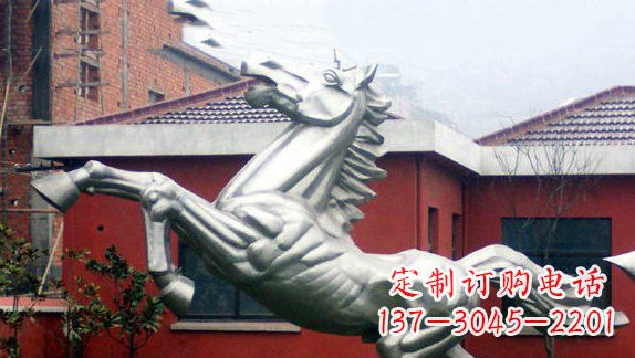 辽阳不锈钢奔马雕塑 (2)