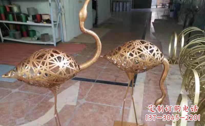 辽阳不锈钢编制动物仙鹤雕塑