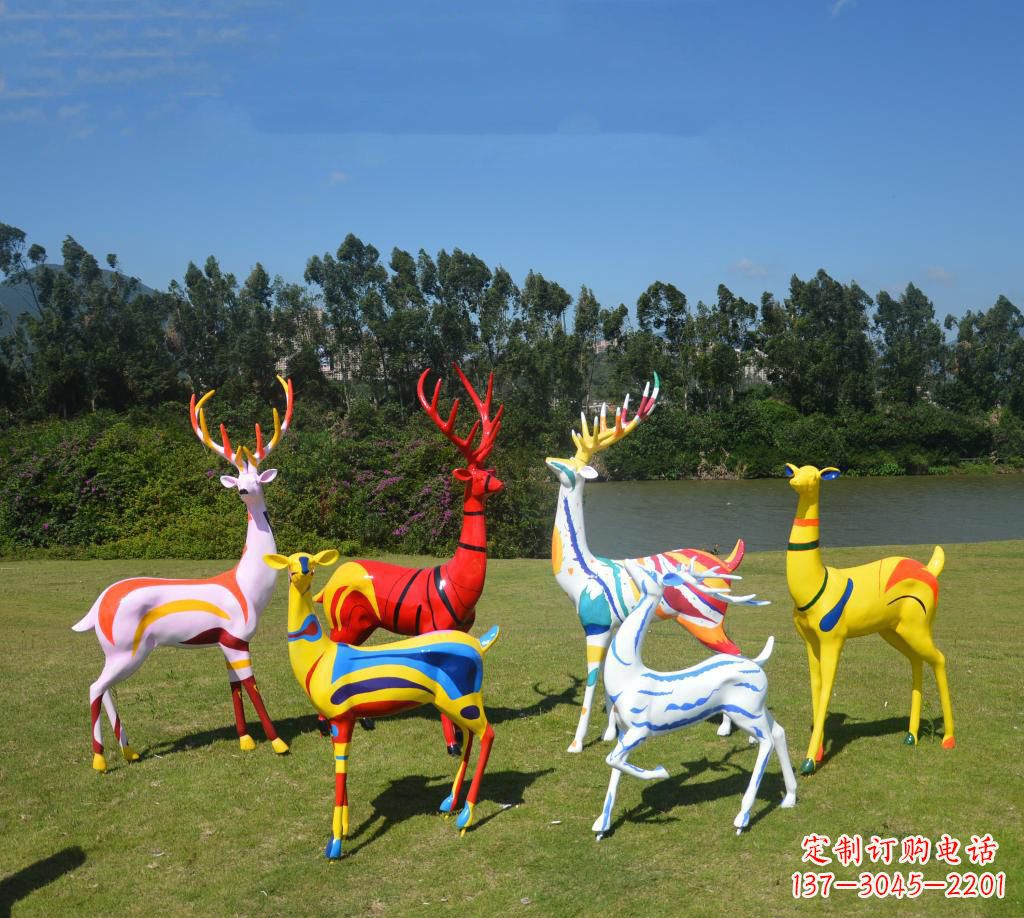 辽阳不锈钢彩绘梅花鹿雕塑精美艺术瑰宝