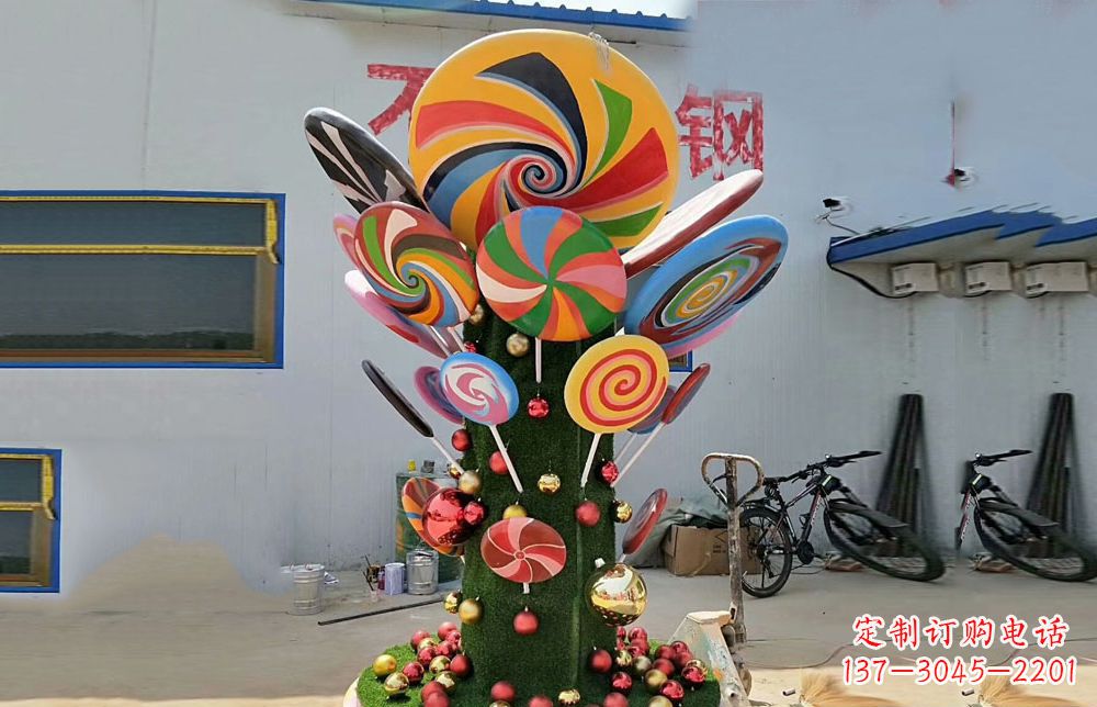 辽阳不锈钢彩色棒棒糖雕塑艺术与景观的完美结合
