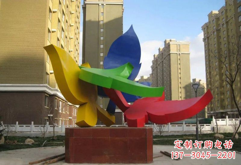 辽阳不锈钢彩色树叶雕塑