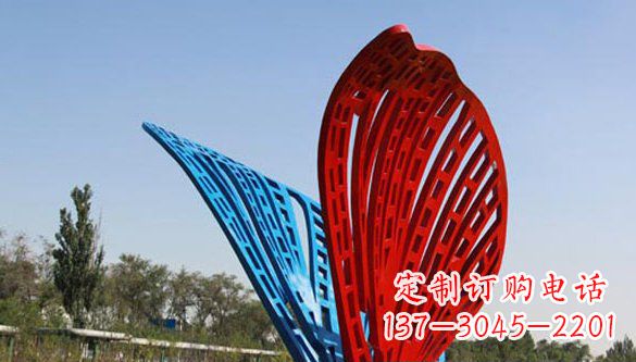 辽阳不锈钢彩色蝴蝶抽象雕塑