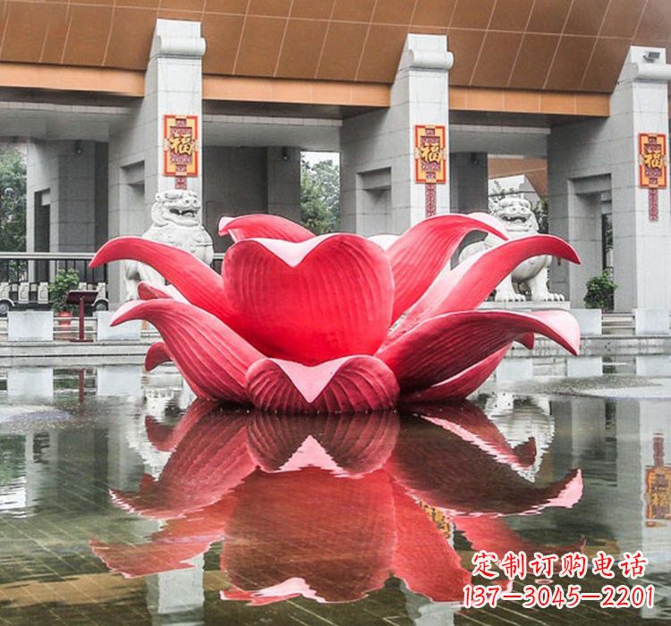 辽阳不锈钢彩色莲花雕塑——艺术之美
