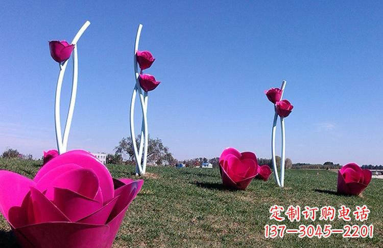 辽阳不锈钢彩色玫瑰雕塑艺术精美的象征
