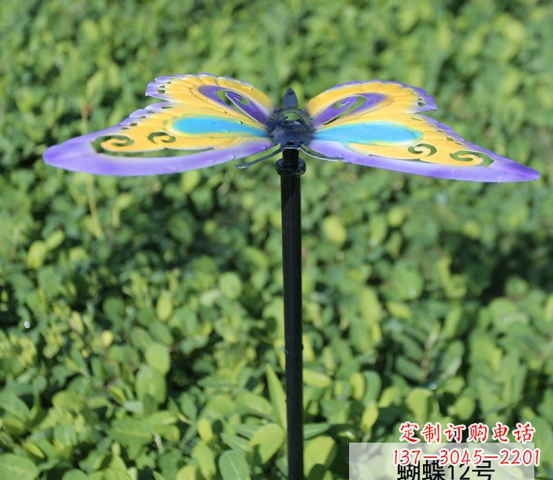 辽阳不锈钢彩色蝴蝶雕塑点缀园林的艺术之美
