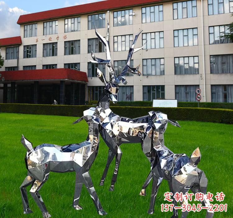 辽阳不锈钢麋鹿雕塑美观耐用的艺术品