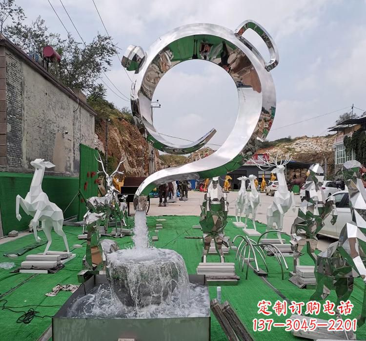 辽阳不锈钢茶壶雕塑精致美观的艺术品