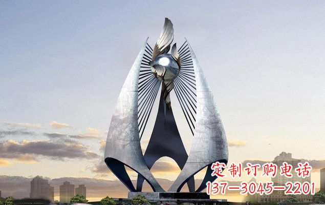 辽阳不锈钢城市船帆雕塑传承海洋文化