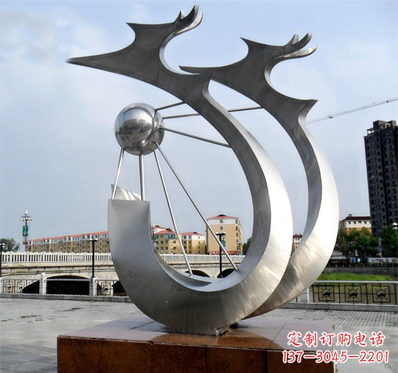 辽阳不锈钢双龙戏珠雕塑精美绝伦
