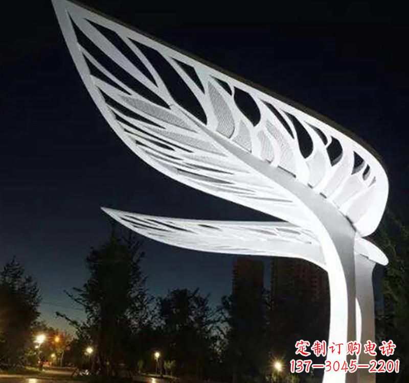 辽阳不锈钢城市景观树叶雕塑