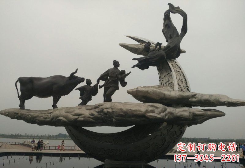 辽阳不锈钢牛郎织女雕塑传说中的爱情
