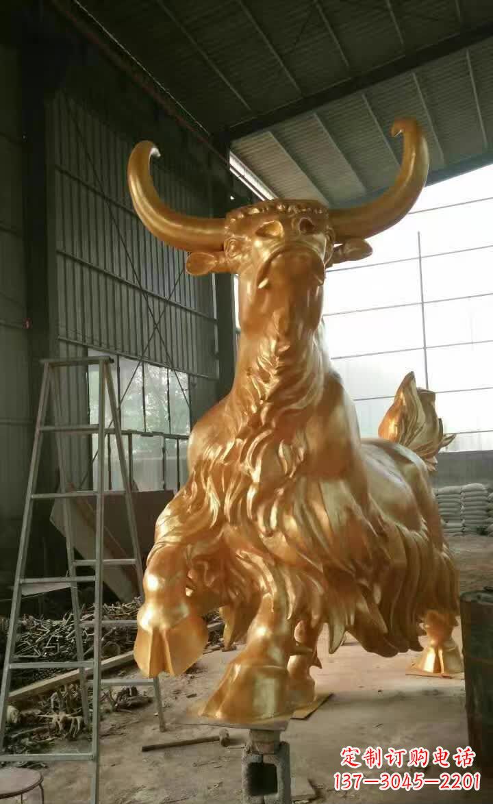 辽阳不锈钢城市钛金牦牛雕塑