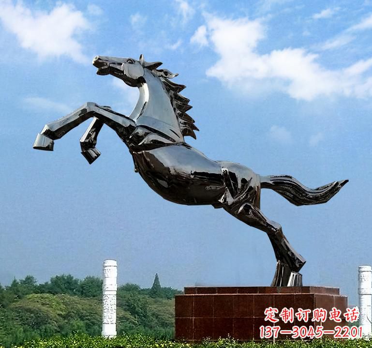 辽阳不锈钢城市艺术奔马雕塑