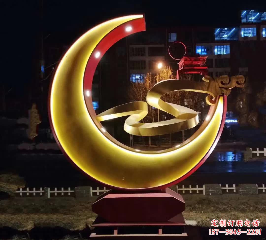 辽阳不锈钢城市月亮雕塑1