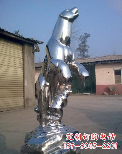 辽阳不锈钢抽象北极熊雕塑