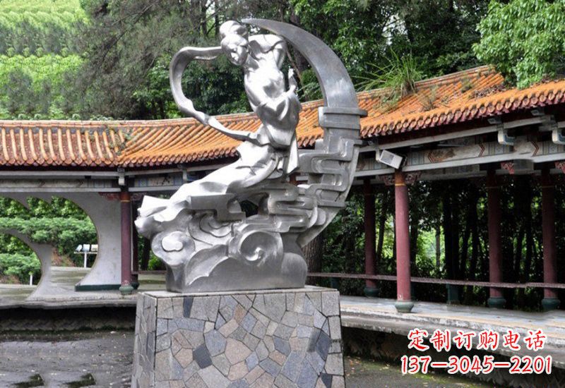 辽阳不锈钢制作的嫦娥奔月雕塑