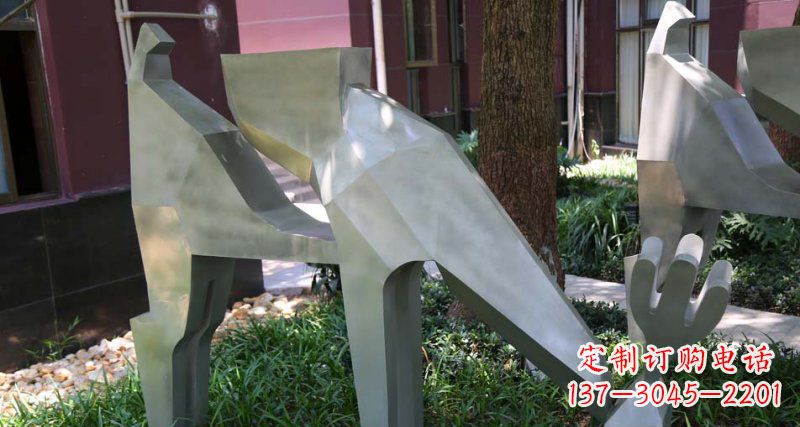 辽阳精美的不锈钢梅花鹿雕塑