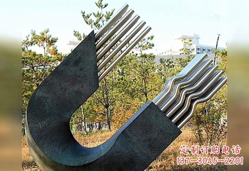辽阳不锈钢抽象磁铁雕塑