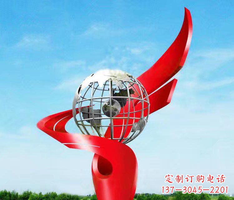 辽阳不锈钢地球雕塑精美的艺术品