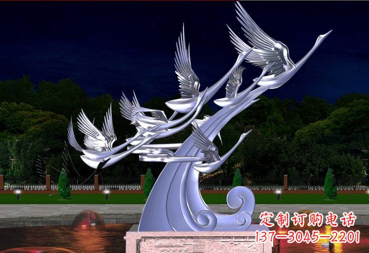辽阳不锈钢雕塑——以天鹅为灵感