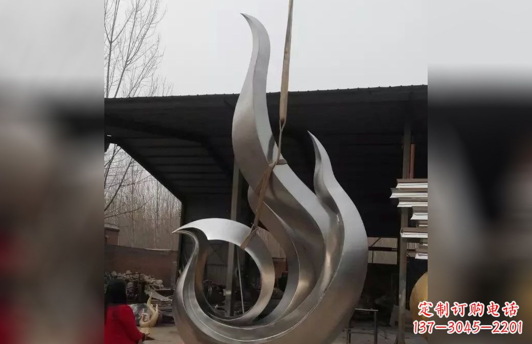 辽阳不锈钢抽象凤凰雕塑 (7)