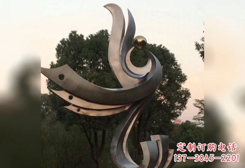 辽阳不锈钢抽象凤凰雕塑2