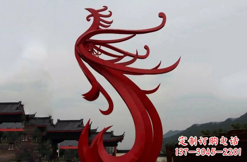 辽阳不锈钢抽象凤凰雕塑222