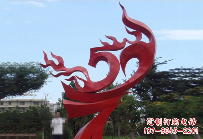 辽阳不锈钢抽象凤凰涅槃景观雕塑