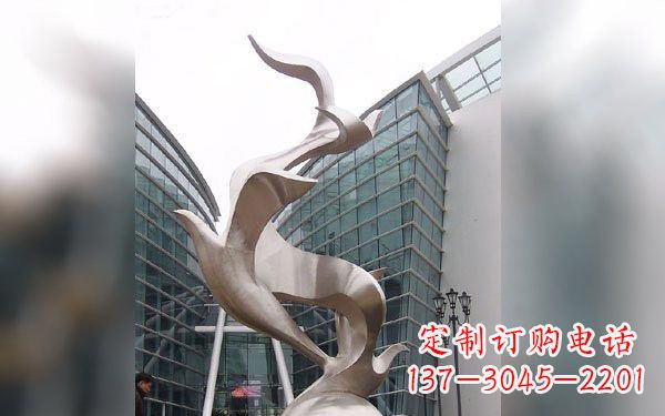 辽阳不锈钢抽象鸽子雕塑 (2)
