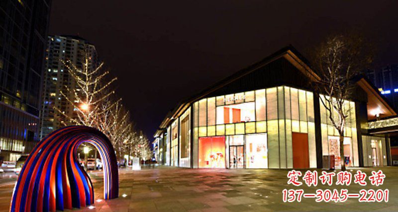 辽阳不锈钢抽象拱门街边景观雕塑