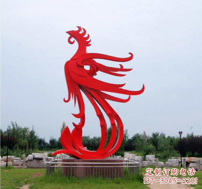 辽阳不锈钢抽象广场凤凰雕塑