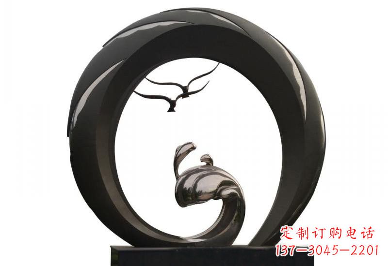 辽阳不锈钢抽象海浪海鸥海之韵雕塑