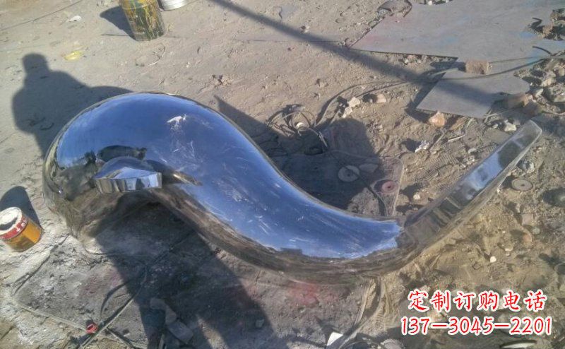 辽阳不锈钢抽象海豚动物雕塑 (2)