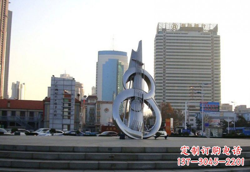 辽阳不锈钢抽象吉他雕塑2