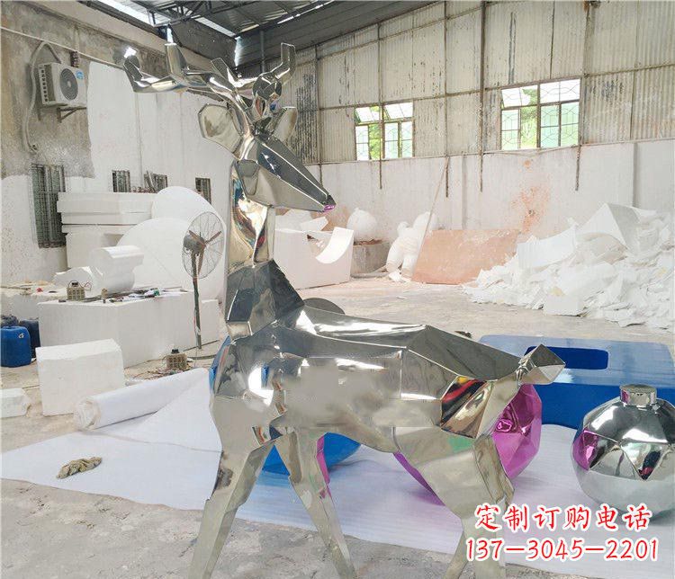 辽阳不锈钢梅花鹿雕塑