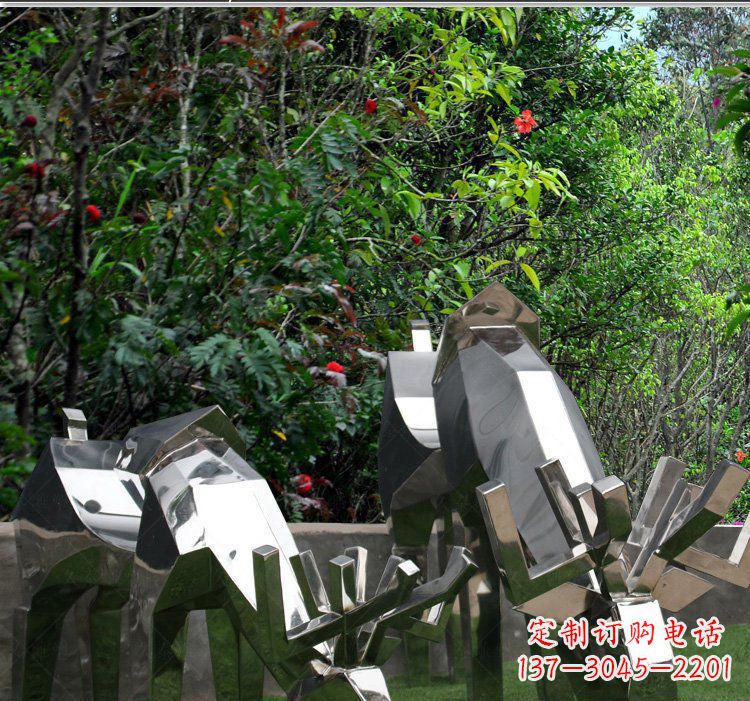 辽阳精致的不锈钢麋鹿雕塑