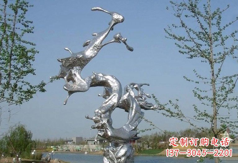 辽阳不锈钢蛟龙出海雕塑